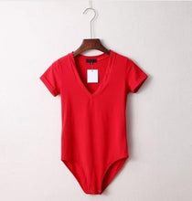 Load image into Gallery viewer, 2019 V Neck Bodysuit Women Summer Jumpsuits Short Body Suit Women's Shorts Playsuit Rompers Body for Women
