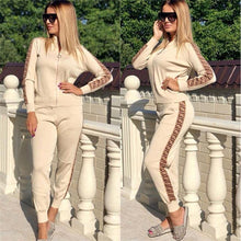 Load image into Gallery viewer, 2019 Spring Women Sport Sweat Suits Fashion Printed Running Sets  Pants Female Jogging Suit Tracksuit Hooded Sweatshirt