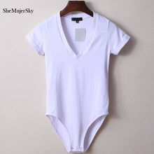 Load image into Gallery viewer, 2019 V Neck Bodysuit Women Summer Jumpsuits Short Body Suit Women's Shorts Playsuit Rompers Body for Women